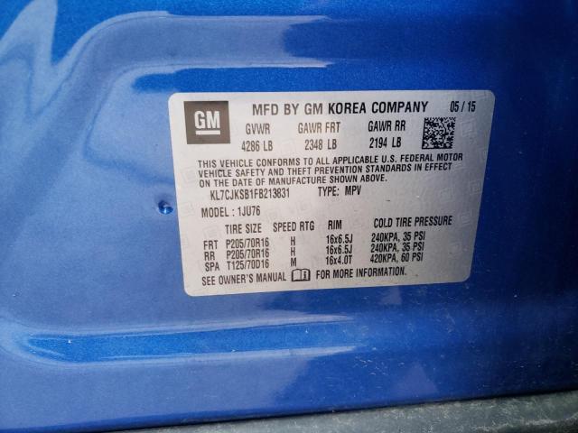 Photo 10 from auction – 2015 CHEVROLET TRAX LS with VIN KL7CJKSB1FB213831