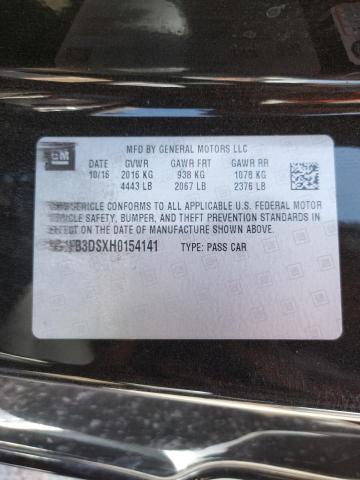 Photo 10 from auction – 2017 CHEVROLET CAMARO LT with VIN 1G1FB3DSXH0154141