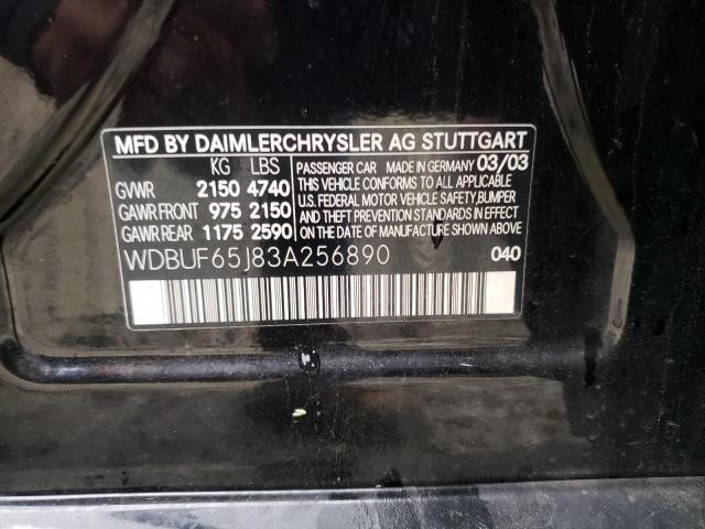 Photo 10 from auction – 2003 MERCEDES-BENZ E 320 with VIN WDBUF65J83A256890