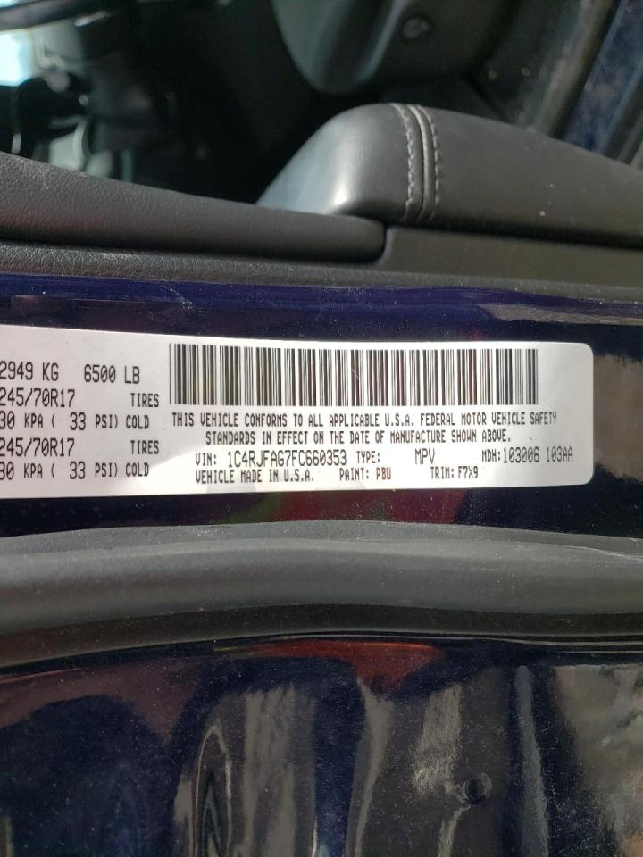 Photo 10 from auction – 2015 JEEP GRAND CHER with VIN 1C4RJFAG7FC660353