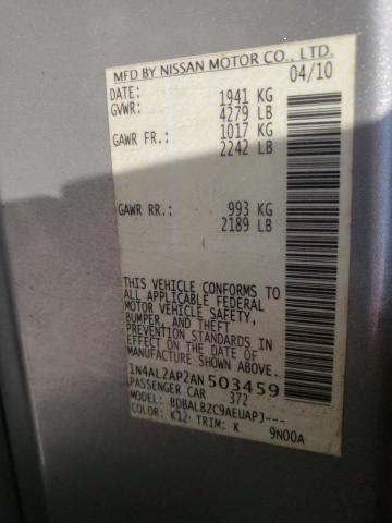 Photo 10 from auction – 2010 NISSAN ALTIMA BAS with VIN 1N4AL2AP2AN503459