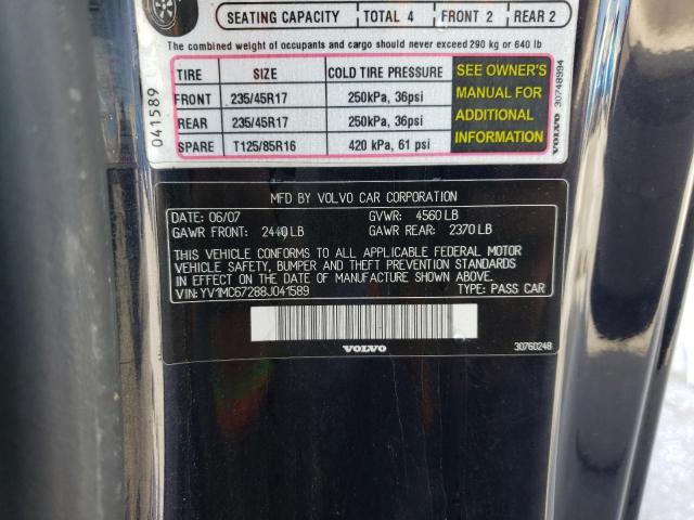 Photo 10 from auction – 2008 VOLVO C70 T5 with VIN YV1MC67288J041589