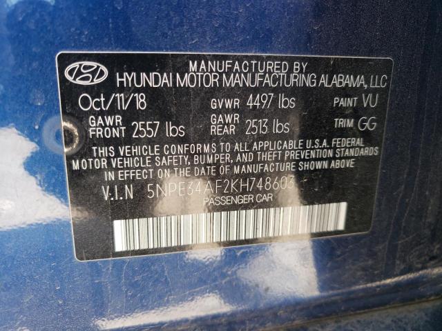 Photo 10 from auction – 2019 HYUNDAI SONATA LIM with VIN 5NPE34AF2KH748603