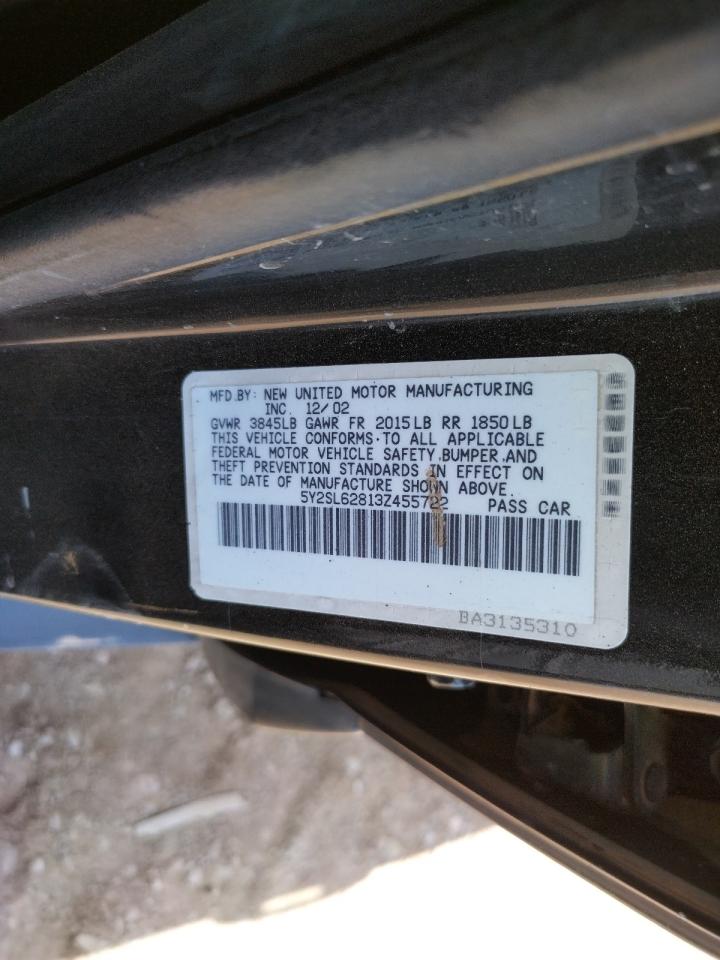 Photo 10 from auction – 2003 PONTIAC VIBE with VIN 5Y2SL62813Z455722