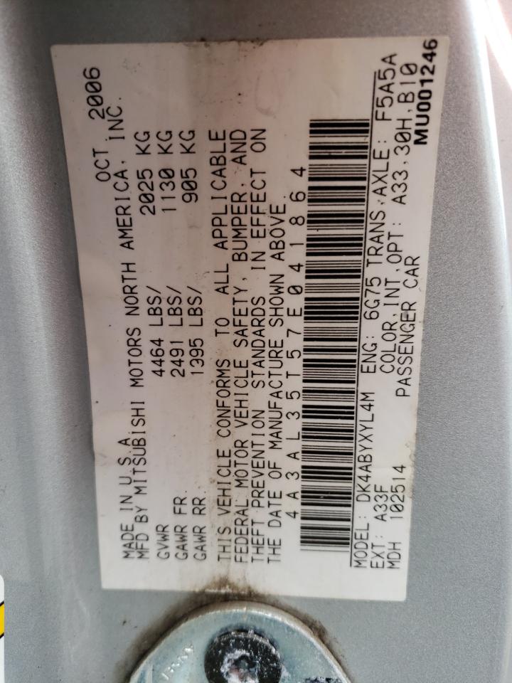 Photo 10 from auction – 2007 MITSUBISHI ECLIPSE SP with VIN 4A3AL35T57E041864