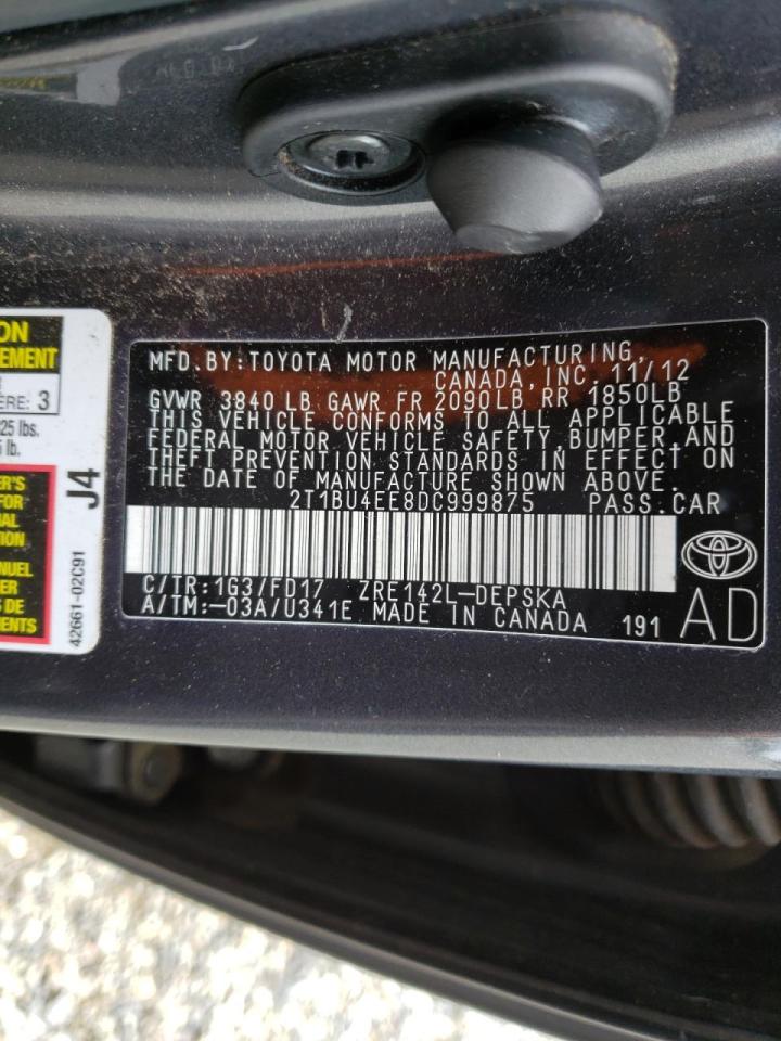 Photo 10 from auction – 2013 TOYOTA COROLLA BA with VIN 2T1BU4EE8DC999875