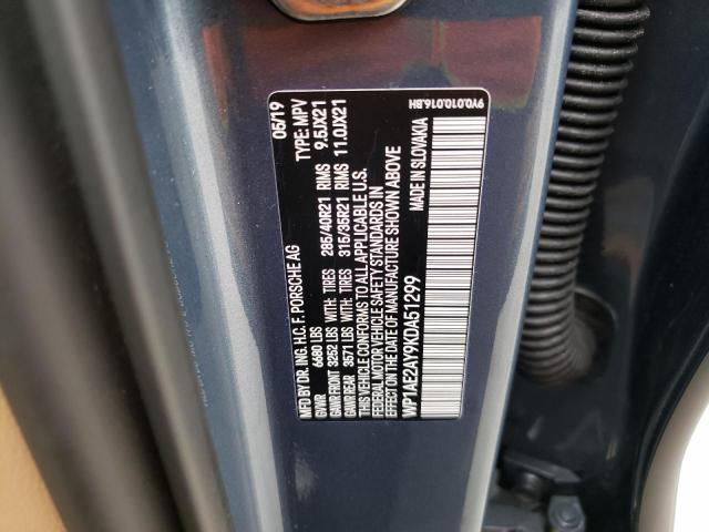 Photo 10 from auction – 2019 PORSCHE CAYENNE SE with VIN WP1AE2AY9KDA51299