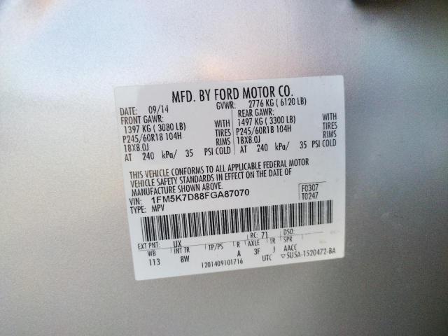 Photo 10 from auction – 2015 FORD EXPLORER X with VIN 1FM5K7D88FGA87070