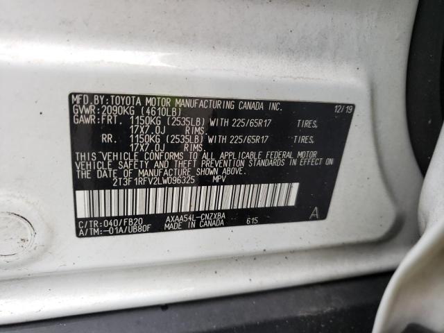Photo 10 from auction – 2020 TOYOTA RAV4 LE with VIN 2T3F1RFV2LW096325