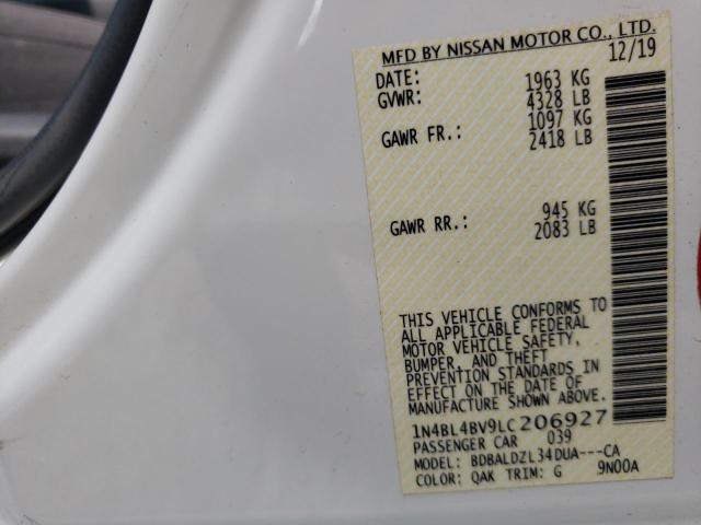 Photo 10 from auction – 2020 NISSAN ALTIMA S with VIN 1N4BL4BV9LC206927