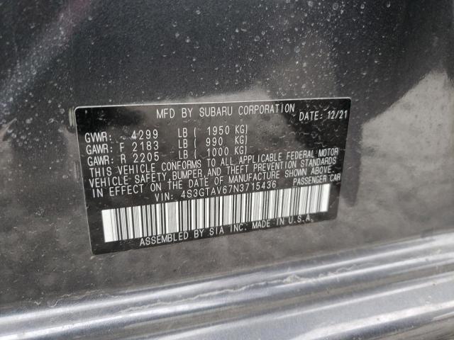 Photo 10 from auction – 2022 SUBARU IMPREZA PR with VIN 4S3GTAV67N3715436