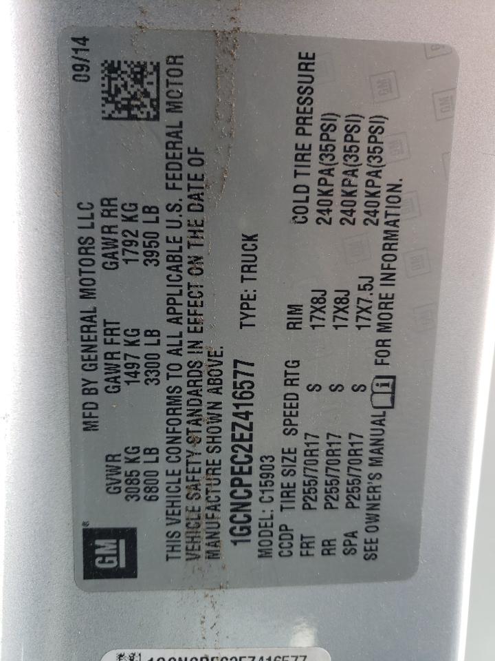 Photo 10 from auction – 2014 CHEVROLET SILVERADO with VIN 1GCNCPEC2EZ416577