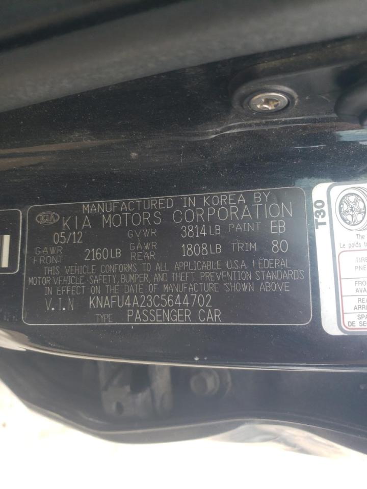 Photo 10 from auction – 2012 KIA FORTE EX with VIN KNAFU4A23C5644702