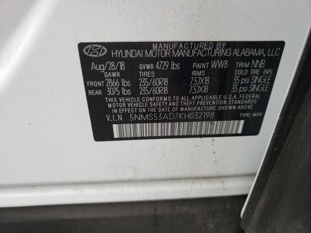 Photo 10 from auction – 2019 HYUNDAI SANTA FE L with VIN 5NMS53AD7KH032198