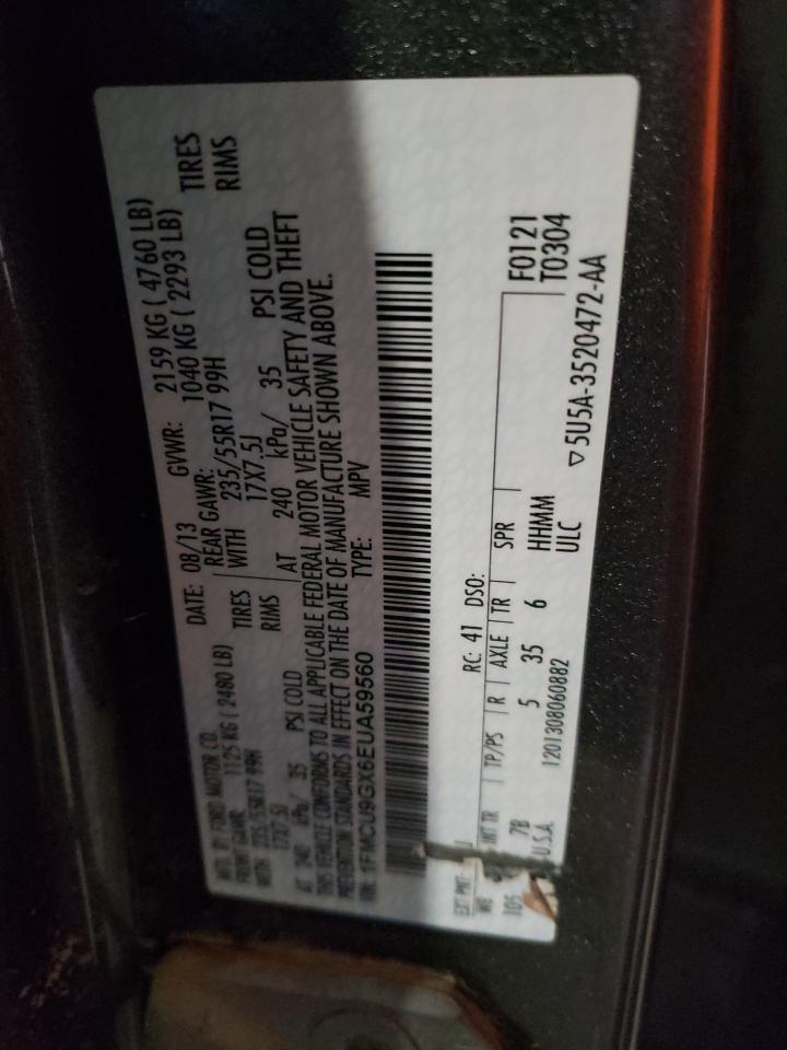 Photo 10 from auction – 2014 FORD ESCAPE SE with VIN 1FMCU9GX6EUA59560