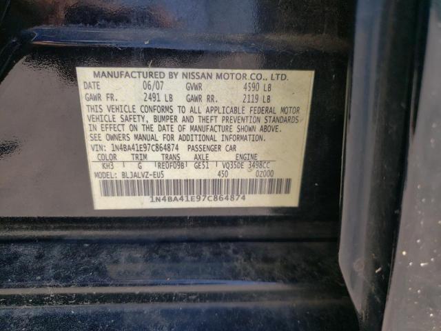 Photo 10 from auction – 2007 NISSAN MAXIMA SE with VIN 1N4BA41E97C864874