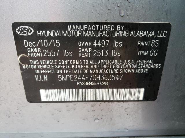 Photo 10 from auction – 2016 HYUNDAI SONATA SE with VIN 5NPE24AF7GH363547