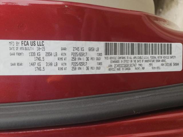 Photo 10 from auction – 2016 DODGE GRAND CARA with VIN 2C4RDGCG6GR181747