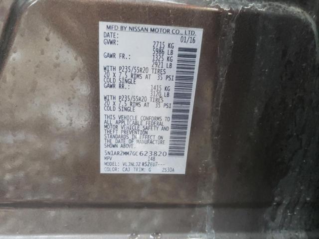 Photo 10 from auction – 2016 NISSAN PATHFINDER with VIN 5N1AR2MM7GC623820