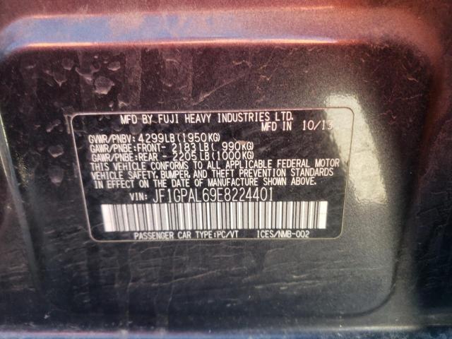 Фото 10 с аукциона – 2014 SUBARU IMPREZA SP с VIN JF1GPAL69E8224401