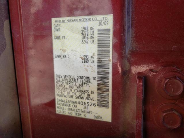 Photo 10 from auction – 2010 NISSAN ALTIMA BAS with VIN 1N4AL2APXAN406526