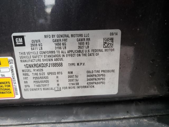 Photo 10 from auction – 2015 CHEVROLET TRAVERSE L with VIN 1GNKRGKD2FJ188568