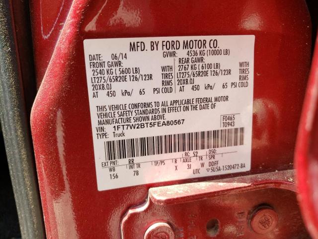 Photo 10 from auction – 2015 FORD F250 SUPER with VIN 1FT7W2BT5FEA80567