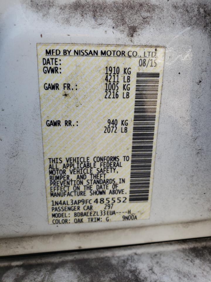 Photo 10 from auction – 2015 NISSAN ALTIMA 2.5 with VIN 1N4AL3AP9FC485552