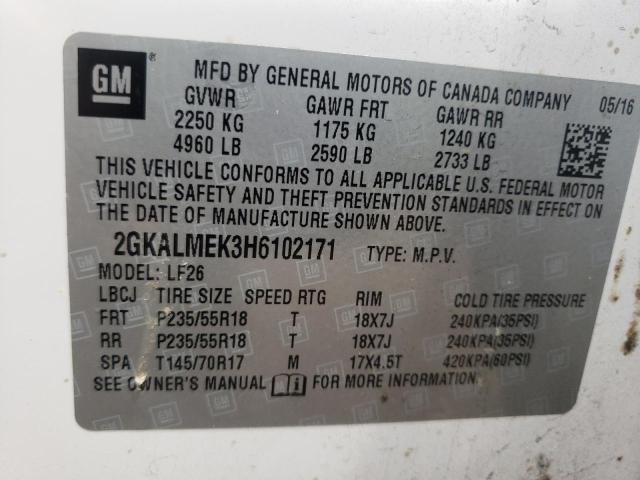 Photo 10 from auction – 2017 GMC TERRAIN SL with VIN 2GKALMEK3H6102171