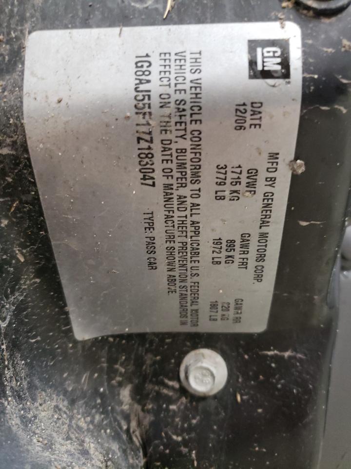 Photo 10 from auction – 2007 SATURN ION LEVEL with VIN 1G8AJ55F17Z183047