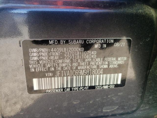 Photo 10 from auction – 2021 SUBARU WRX PREMIU with VIN JF1VA1C69M9818004