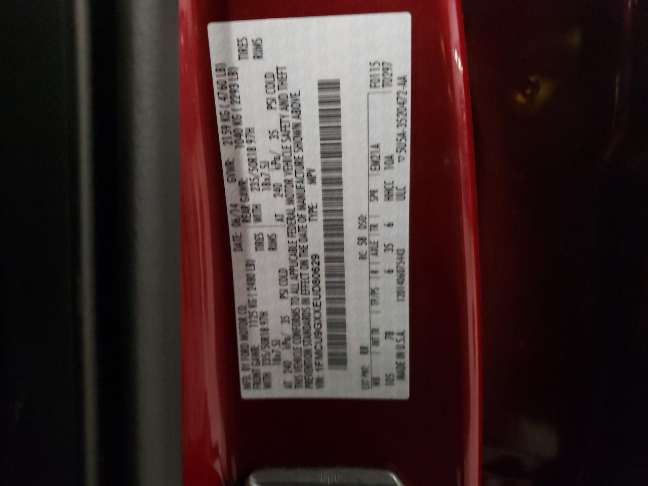 Photo 10 from auction – 2014 FORD ESCAPE SE with VIN 1FMCU9GXXEUD80629