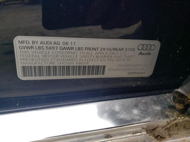 Photo 10 from auction – 2012 AUDI A8 L QUATT with VIN WAURVAFD9CN001953
