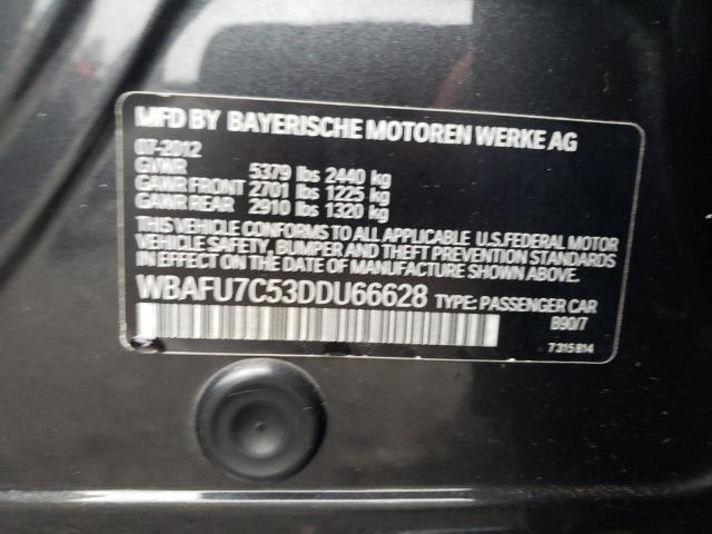 BMW 535 XI 2013 with VIN WBAFU7C53DDU66628 - Photo from auction