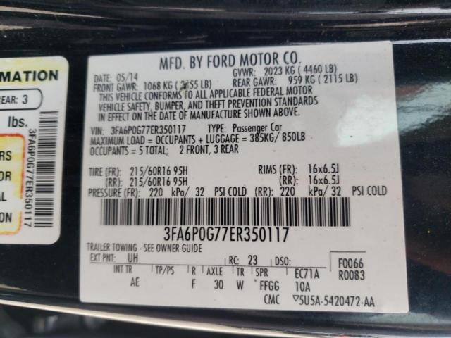 Photo 10 from auction – 2014 FORD FUSION S with VIN 3FA6P0G77ER350117