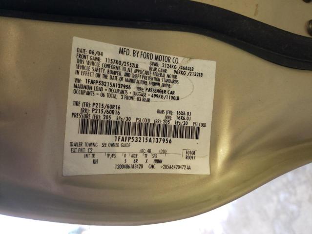 Photo 10 from auction – 2005 FORD TAURUS SE with VIN 1FAFP53215A137956