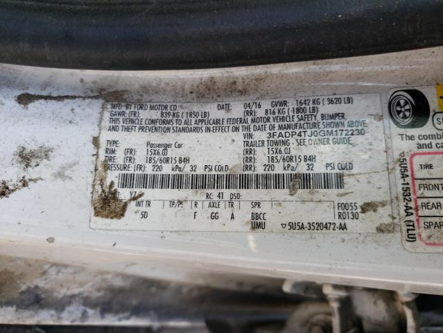 Photo 10 from auction – 2016 FORD FIESTA S with VIN 3FADP4TJ0GM172230