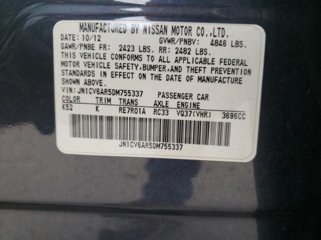 Photo 10 from auction – 2013 INFINITI G37 with VIN JN1CV6AR5DM755337