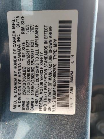 Photo 10 from auction – 2015 HONDA CR-V EX with VIN 2HKRM4H52FH652570