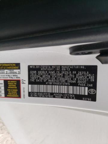 Photo 10 from auction – 2014 TOYOTA CAMRY L with VIN 4T1BF1FK0EU737815
