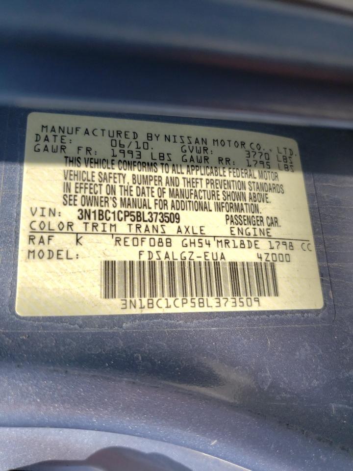 Photo 10 from auction – 2011 NISSAN VERSA S with VIN 3N1BC1CP5BL373509
