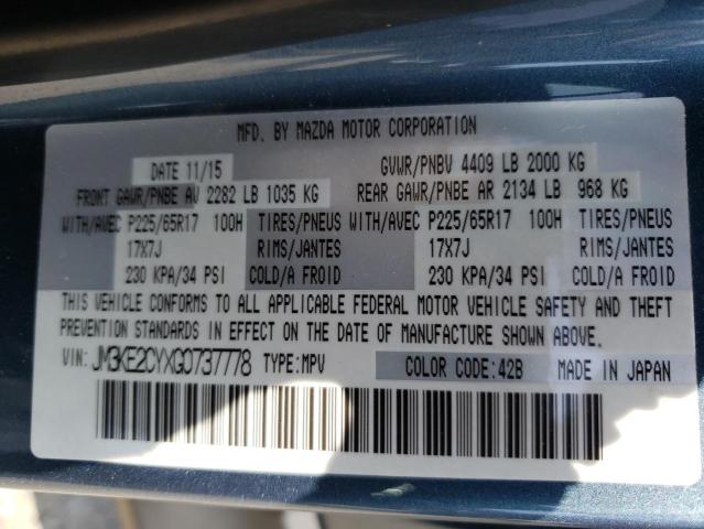 Photo 10 from auction – 2016 MAZDA CX-5 TOURI with VIN JM3KE2CYXG0737778