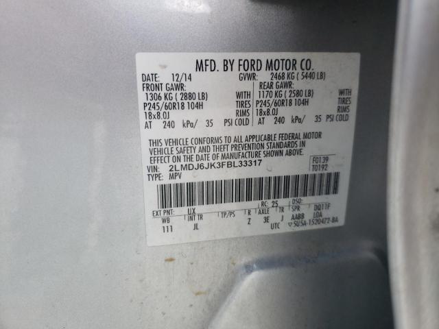 Photo 10 from auction – 2015 LINCOLN MKX with VIN 2LMDJ6JK3FBL33317