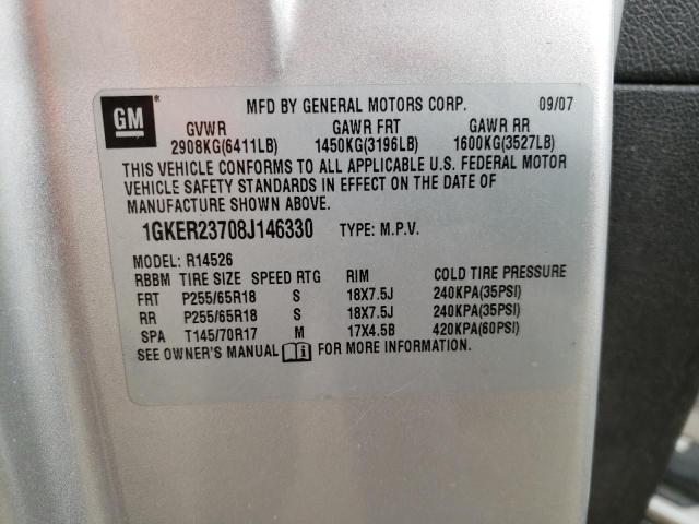 Photo 10 from auction – 2008 GMC ACADIA SLT with VIN 1GKER23708J146330