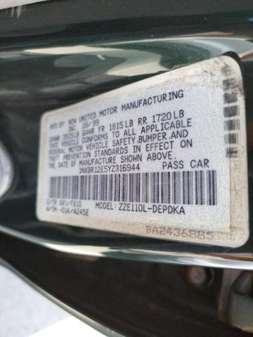 Photo 10 from auction – 2000 TOYOTA COROLLA with VIN 1NXBR12E5YZ316944
