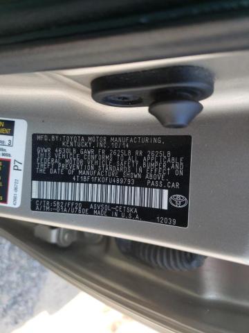Photo 10 from auction – 2015 TOYOTA CAMRY LE with VIN 4T1BF1FK0FU489793