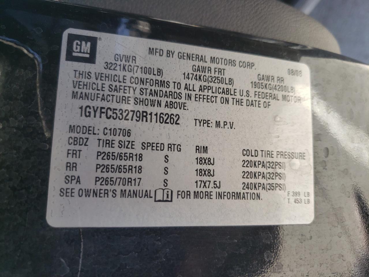 Photo 20 from auction – 2009 CADILLAC ESCALADE S with VIN 1GYFC53279R116262