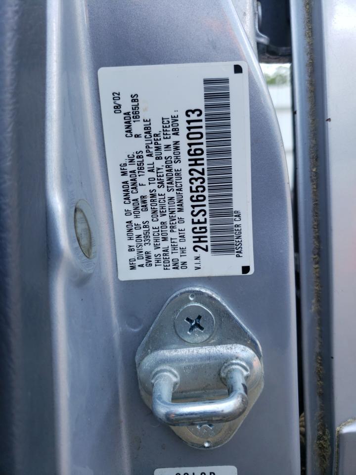Photo 10 from auction – 2002 HONDA CIVIC LX with VIN 2HGES16532H610113