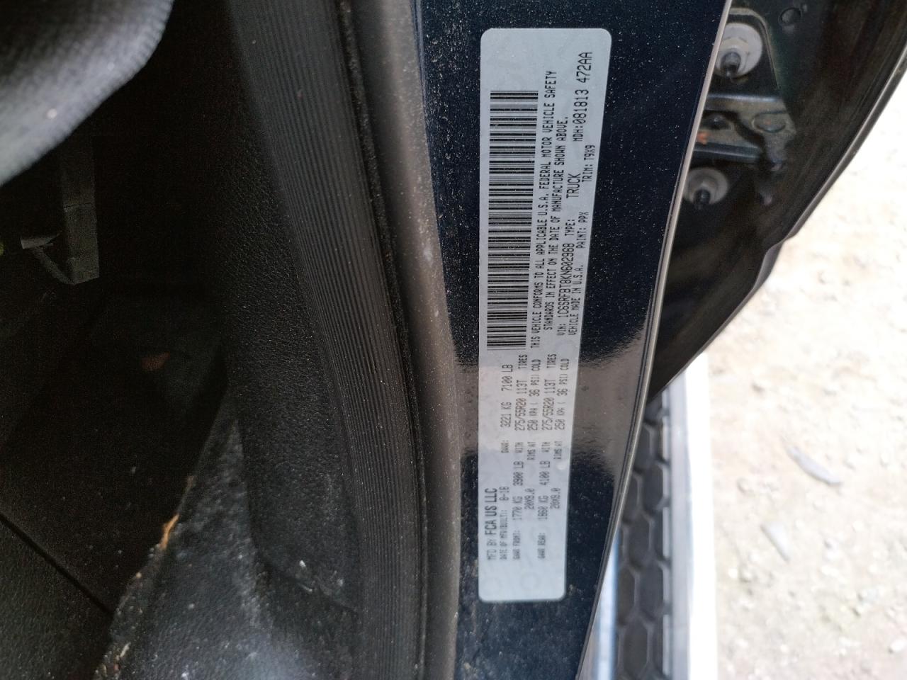 Photo 10 from auction – 2019 RAM 1500 BIG H with VIN 1C6SRFBT8KN602988