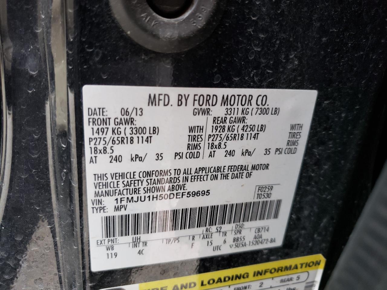 Photo 10 from auction – 2013 FORD EXPEDITION with VIN 1FMJU1H50DEF59695